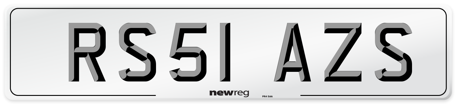 RS51 AZS Number Plate from New Reg